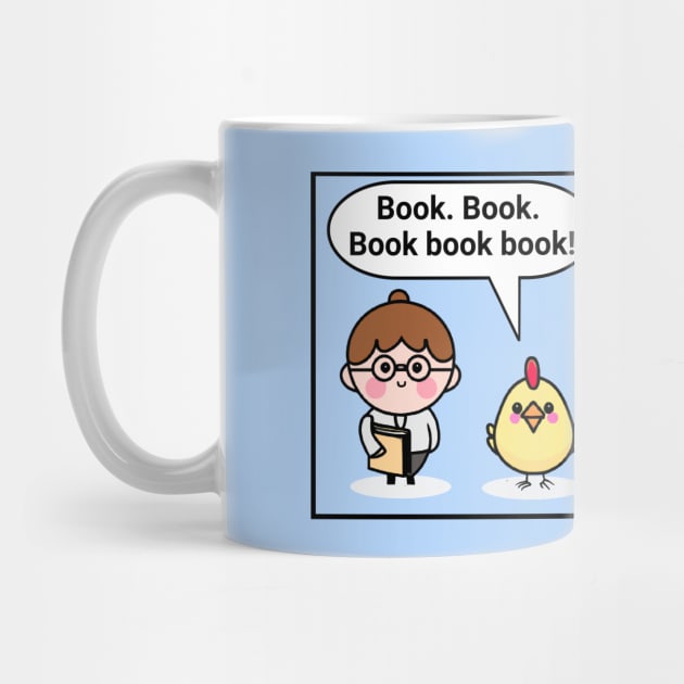 "A chicken walked into a library" joke by Distinct Designs NZ